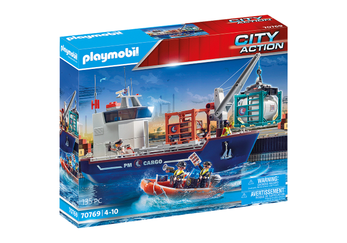 Playmobil - 70769 Godsskib med båd - Playmobil - altileg.dk